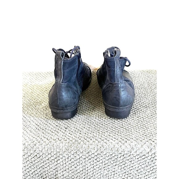 Clarks Women's Blue Leather Zip Lace Up Ankle Boots Sz 9.5 W Sty 26104717 - Picture 4 of 5